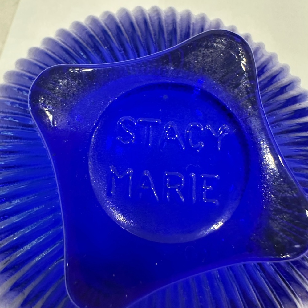 Vintage Stacey Marie Cobalt Blue Child’s Mixing Bowl Set - Picture 4 of 7